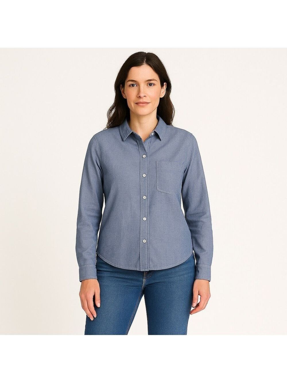 L.o.g.g. Label pf graded goods from H&M southwestern style blouse blue denim - Picture 1 of 13